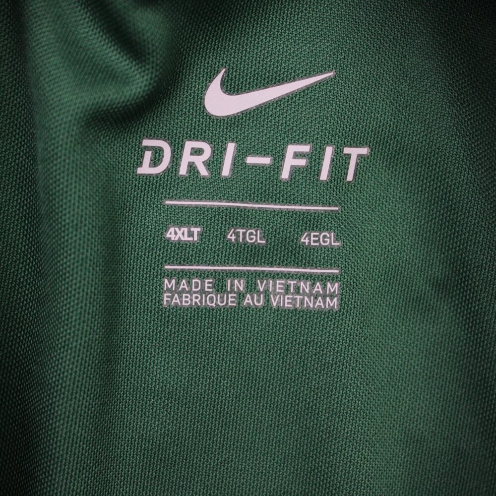 Nike Polo Shirt Mens 4XLT XXXXL-Tall Green Dri-Fit 100% Polyester Short Sleeve - Picture 7 of 13